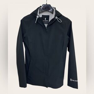Free Country Women’s Black Waterproof Windbreaker Full-Zip Jacket. Small
